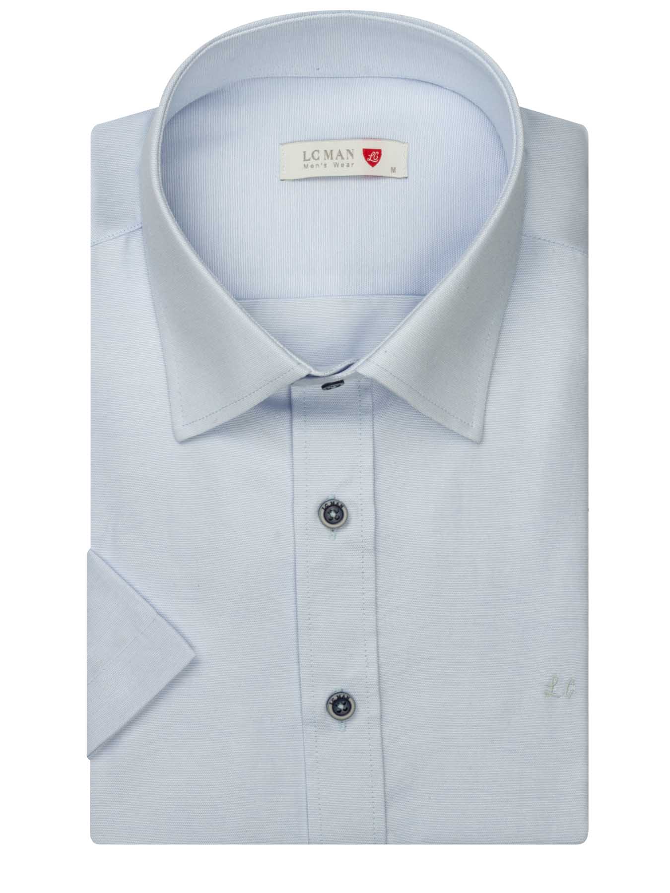 پیراهن آستین کوتاه آبی روشن ساده ال سی من 48