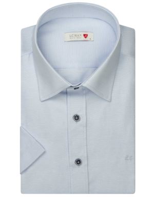 پیراهن آستین کوتاه آبی روشن ساده ال سی من 48