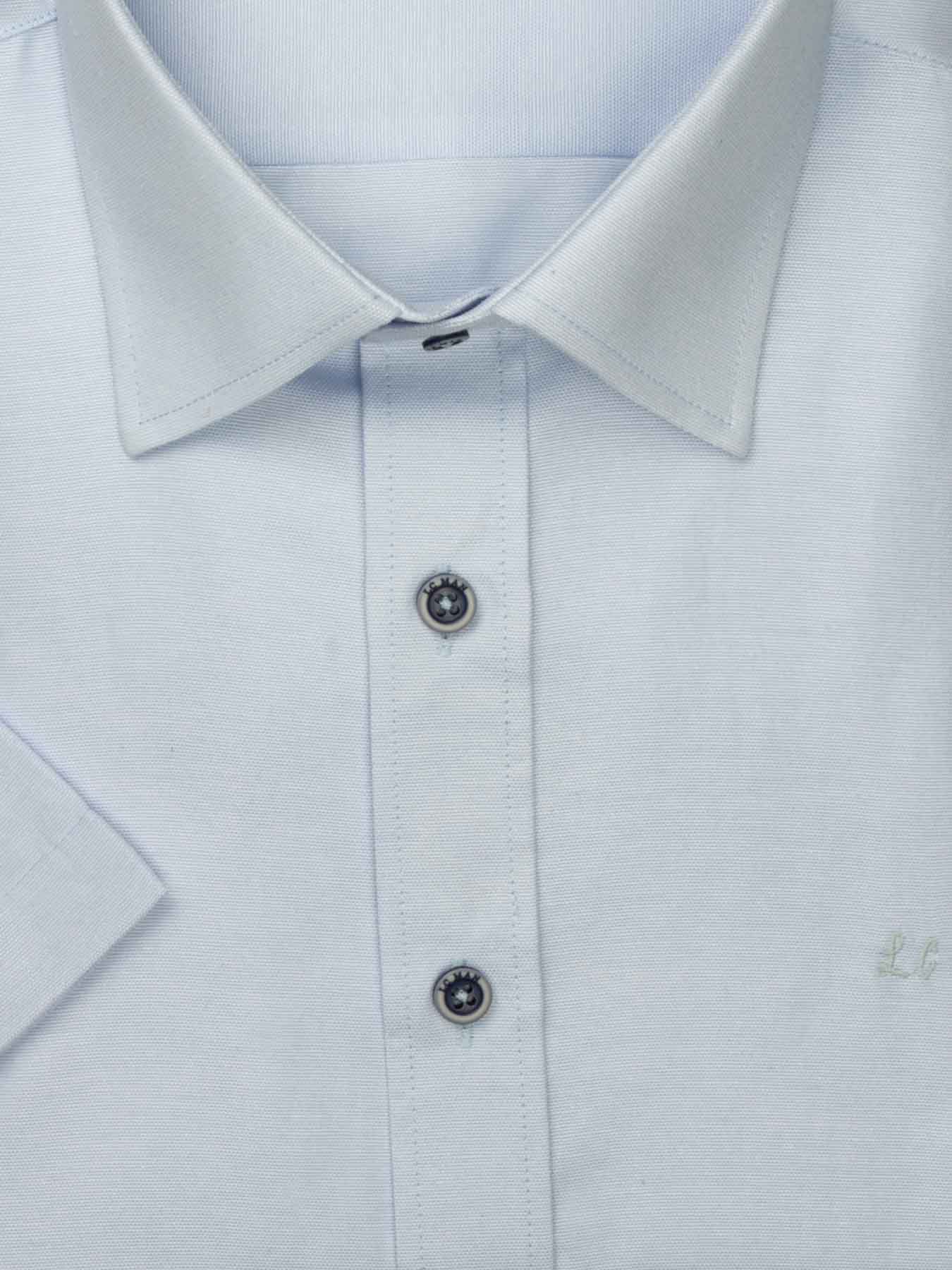 پیراهن آستین کوتاه آبی روشن ساده ال سی من 48