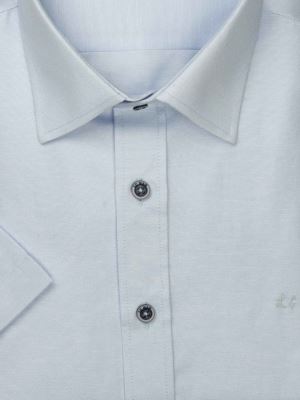 پیراهن آستین کوتاه آبی روشن ساده ال سی من 48