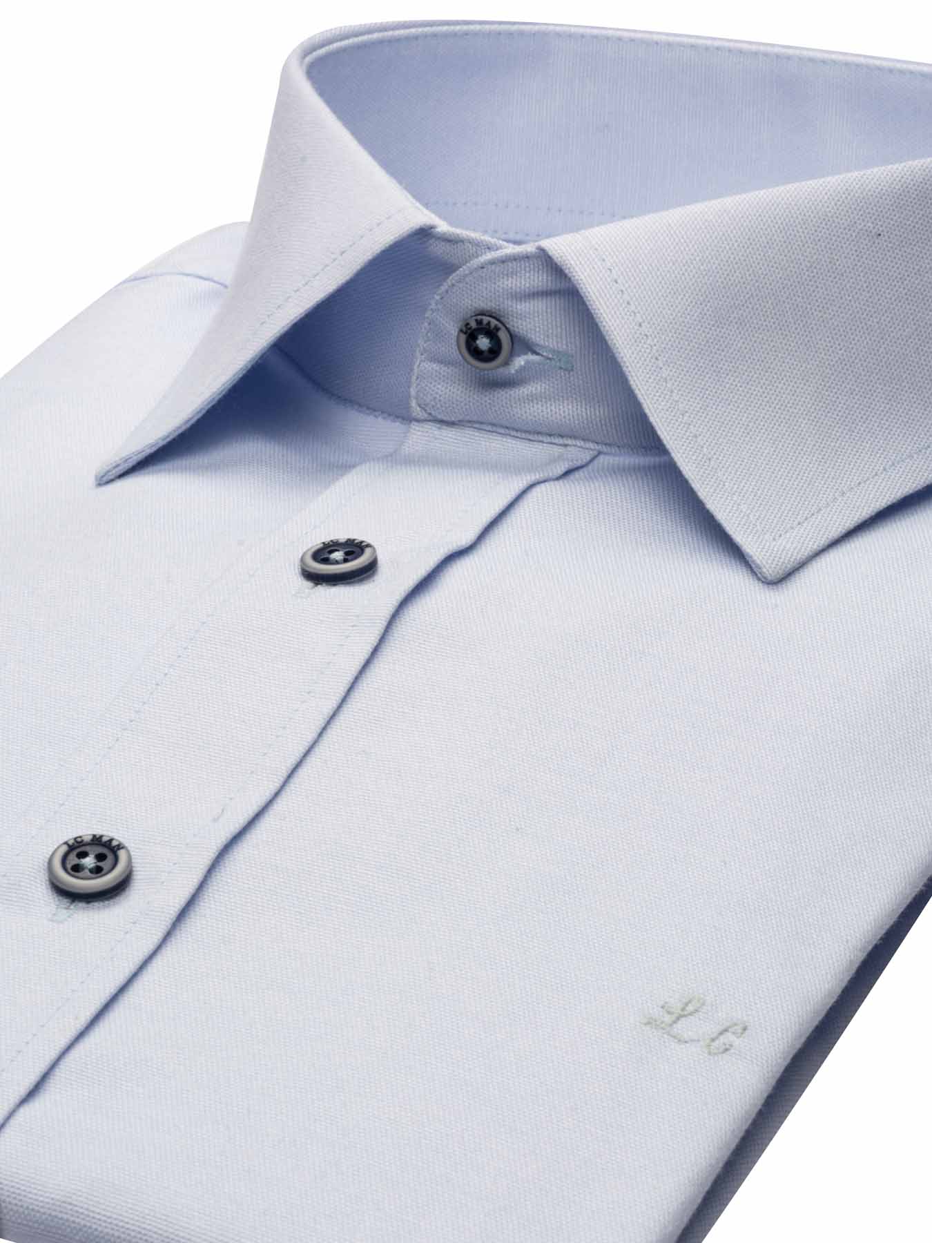 پیراهن آستین کوتاه آبی روشن ساده ال سی من 48