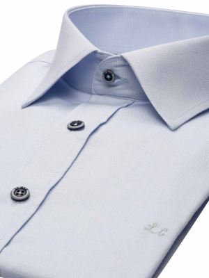 پیراهن آستین کوتاه آبی روشن ساده ال سی من 48