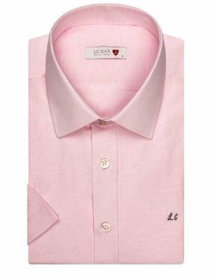 پیراهن آستین کوتاه صورتی ساده ال سی من 86