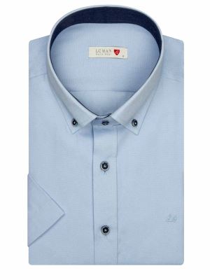 پیراهن جودون آستین کوتاه آبی روشن