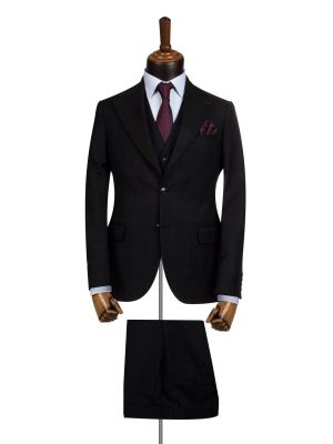 کت و شلوار و ژیله سرمه ای تیره ال سی من 9