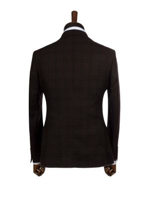 کت و شلوار ژیله قهوه ای چهارخانه ال سی من 1 