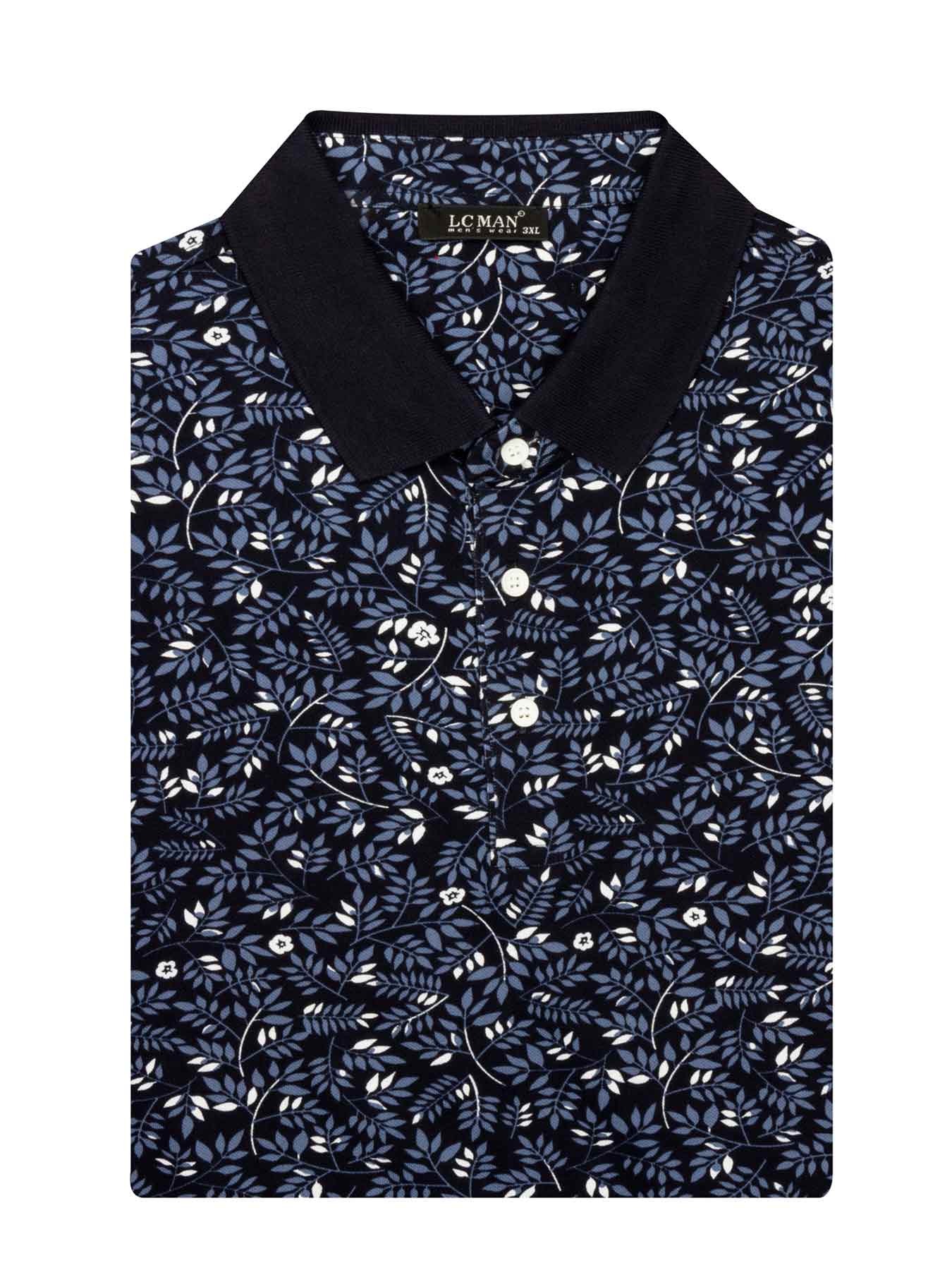 تی شرت یقه دارسایز بزرگ گل دار 50131