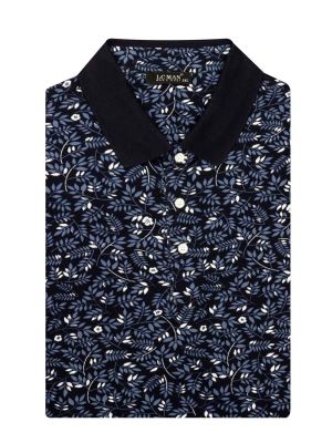 تی شرت یقه دارسایز بزرگ گل دار 50131