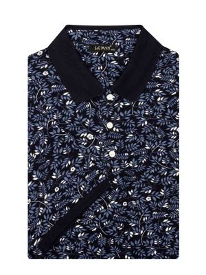 تی شرت یقه دارسایز بزرگ گل دار 50131