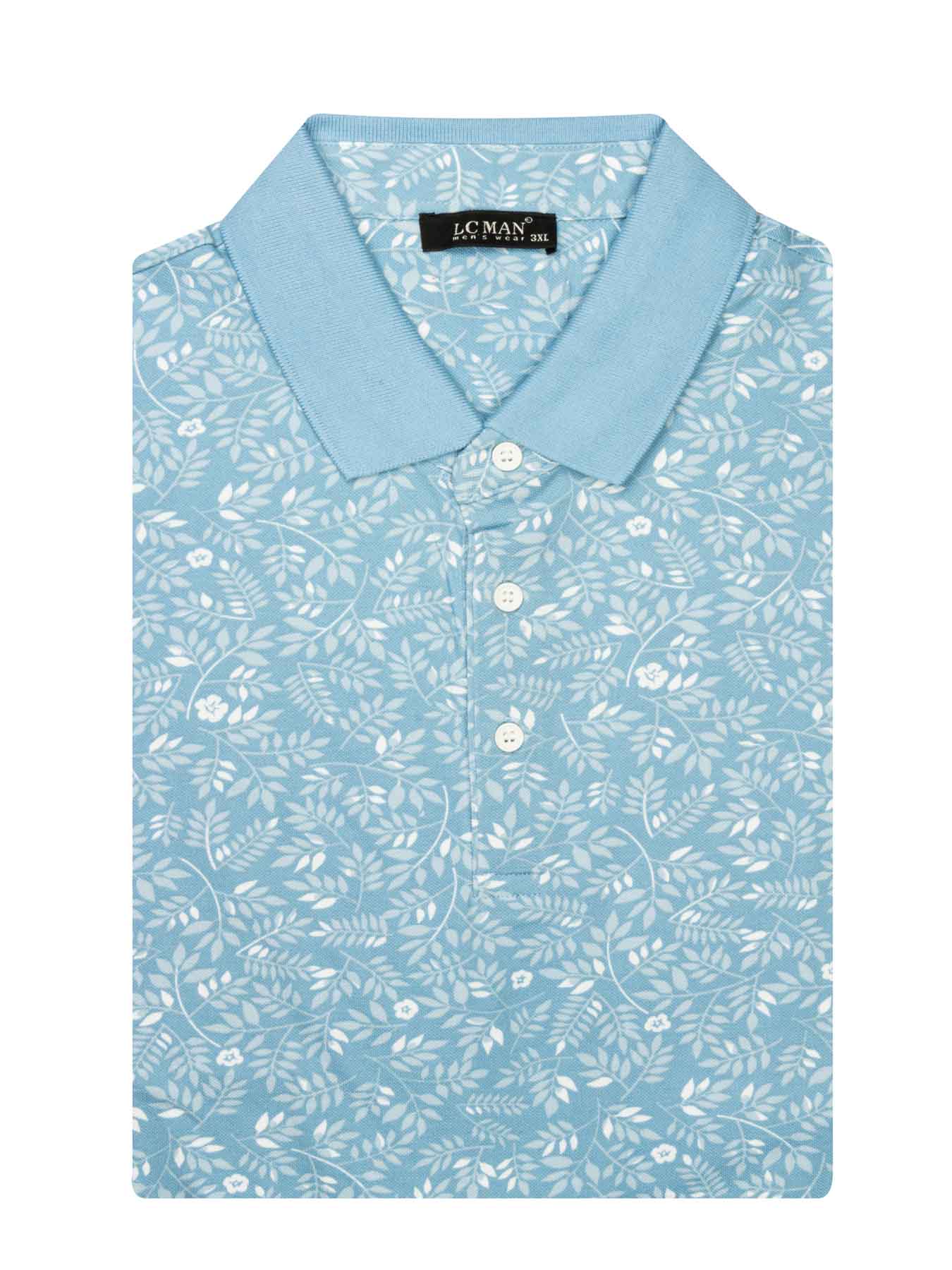 تی شرت یقه دارسایز بزرگ گل دار 50131