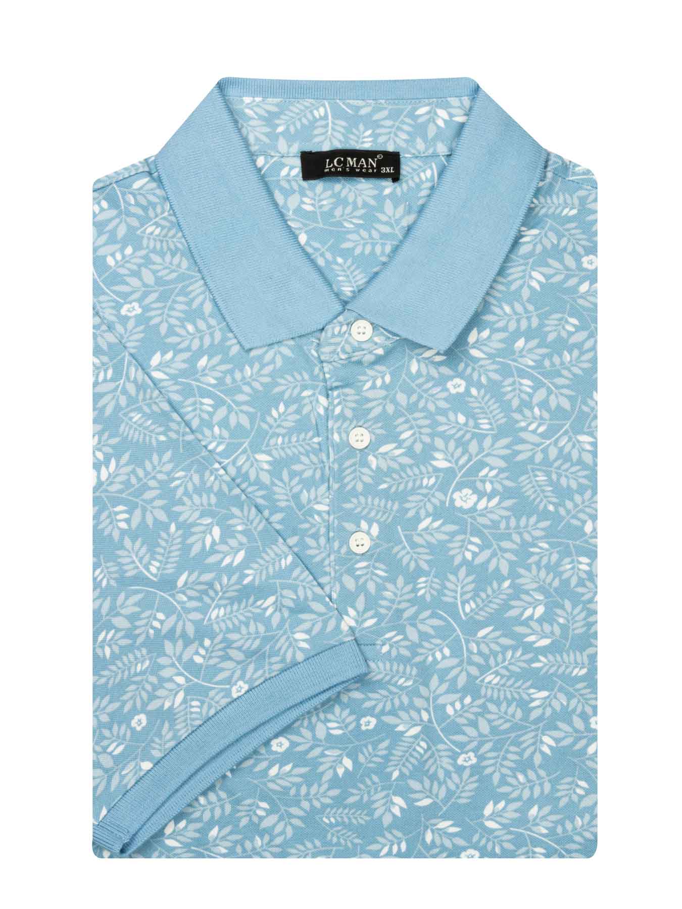 تی شرت یقه دارسایز بزرگ گل دار 50131