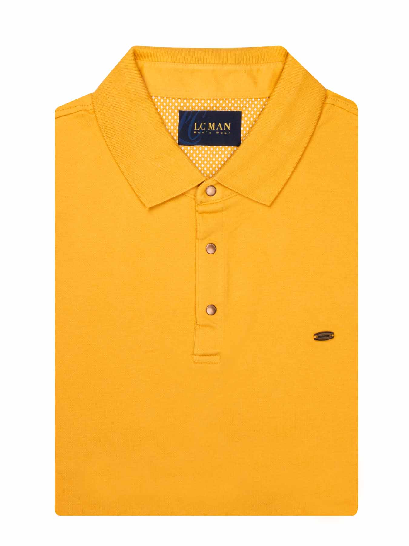 تی شرت یقه دارسه دکمه خردلی سایزبزرگ 