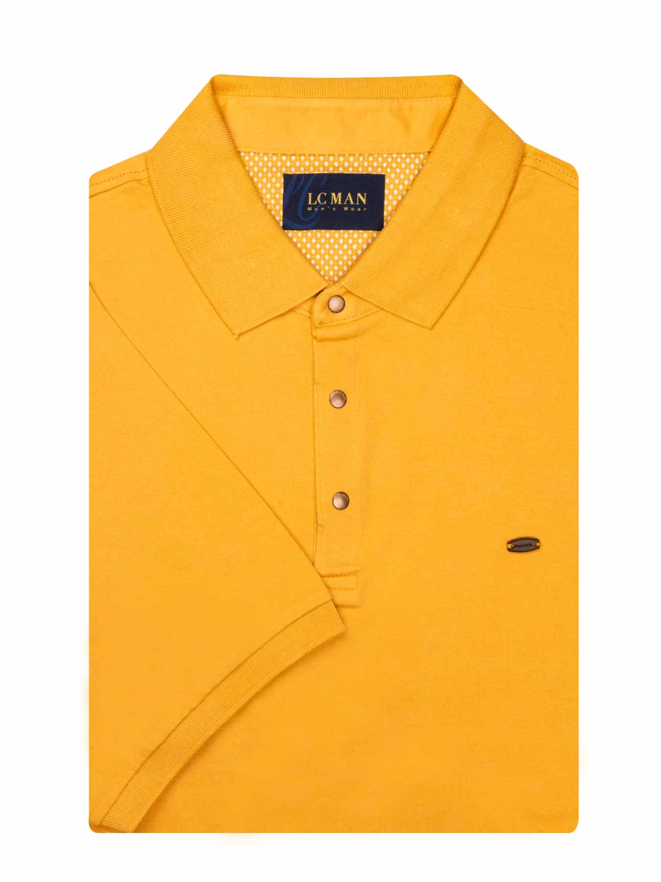 تی شرت یقه دارسه دکمه خردلی سایزبزرگ 