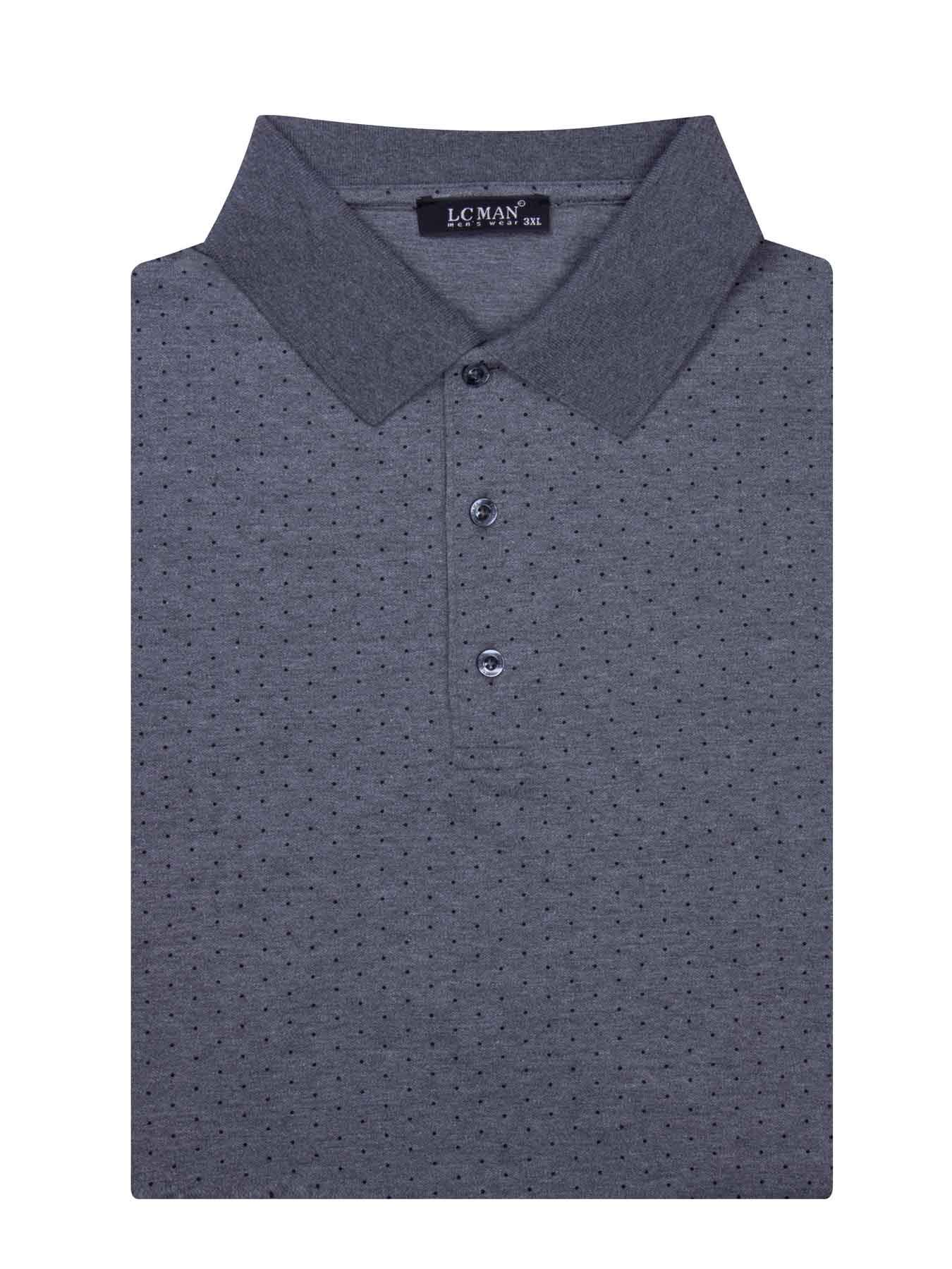 تی شرت یقه دارسه دکمه خال دار سایزبزرگ PL3416