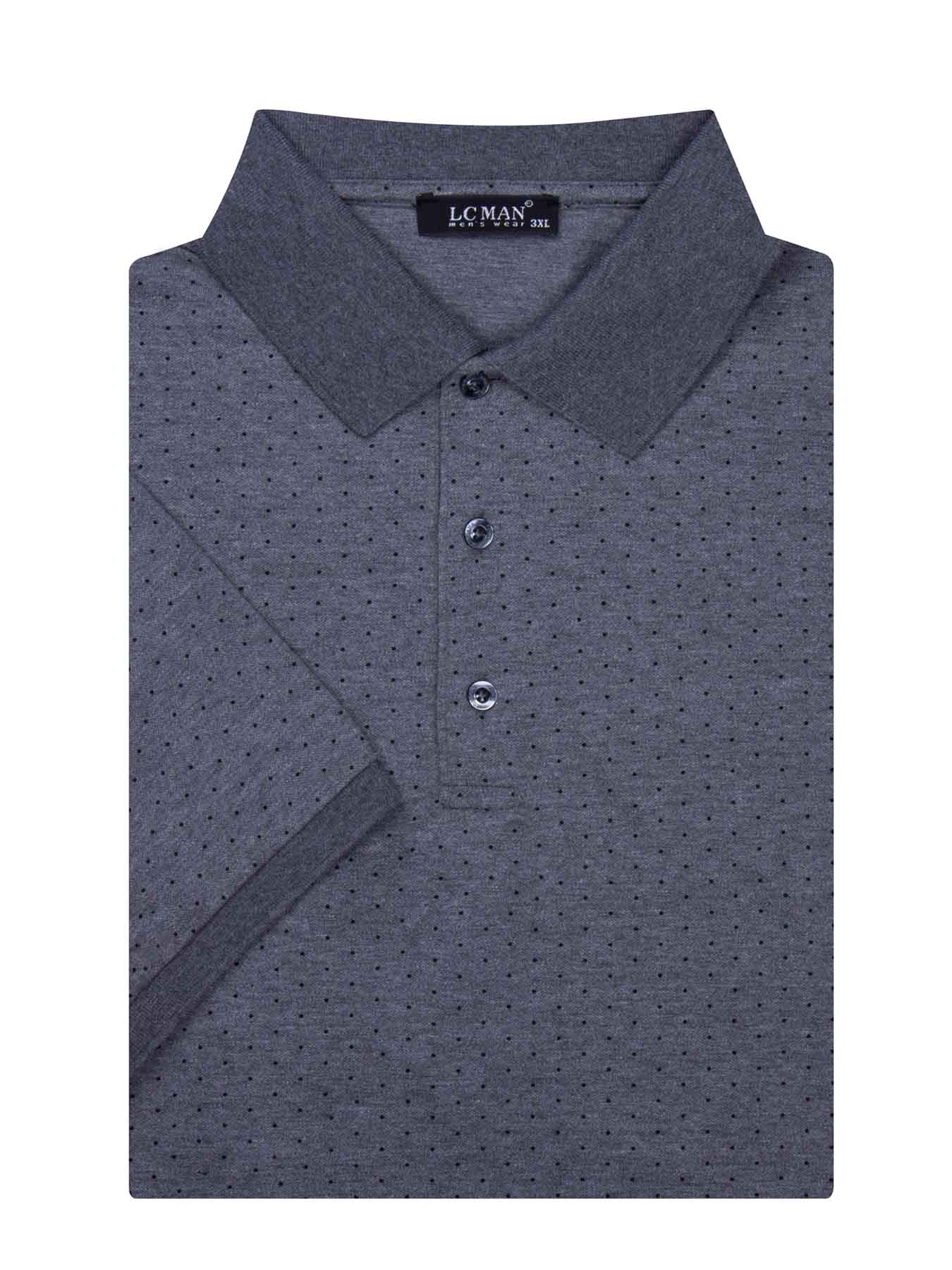 تی شرت یقه دارسه دکمه خال دار سایزبزرگ PL3416