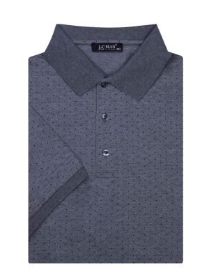 تی شرت یقه دارسه دکمه خال دار سایزبزرگ PL3416