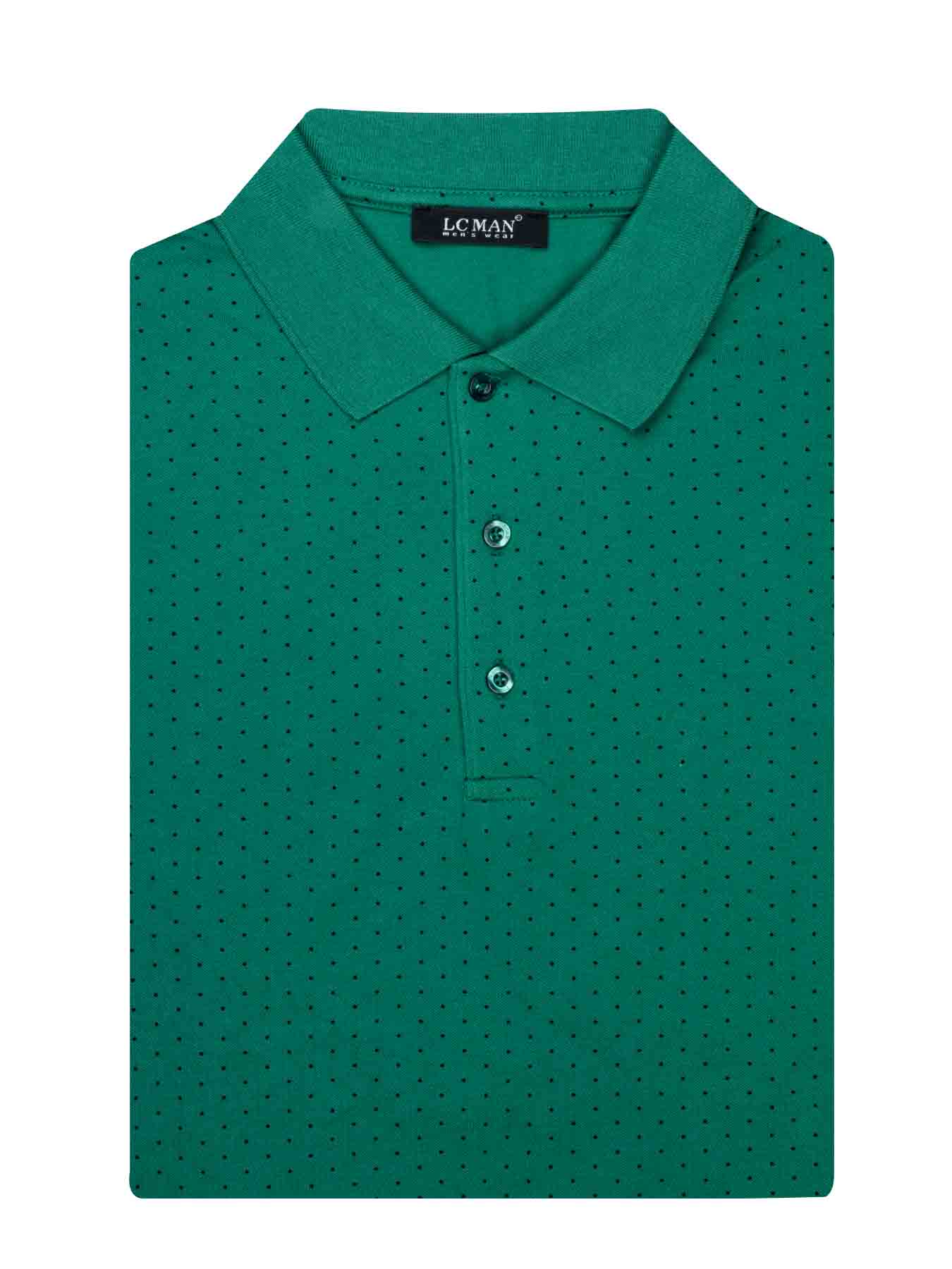 تی شرت یقه دارسه دکمه خال دار سایزبزرگ PL3416