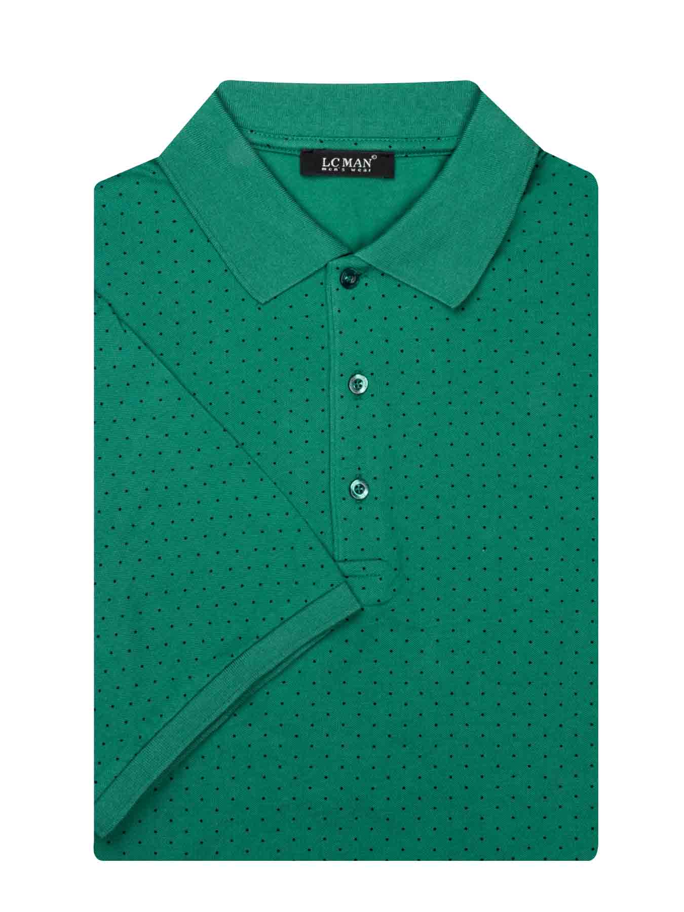 تی شرت یقه دارسه دکمه خال دار سایزبزرگ PL3416