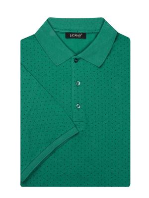 تی شرت یقه دارسه دکمه خال دار سایزبزرگ PL3416