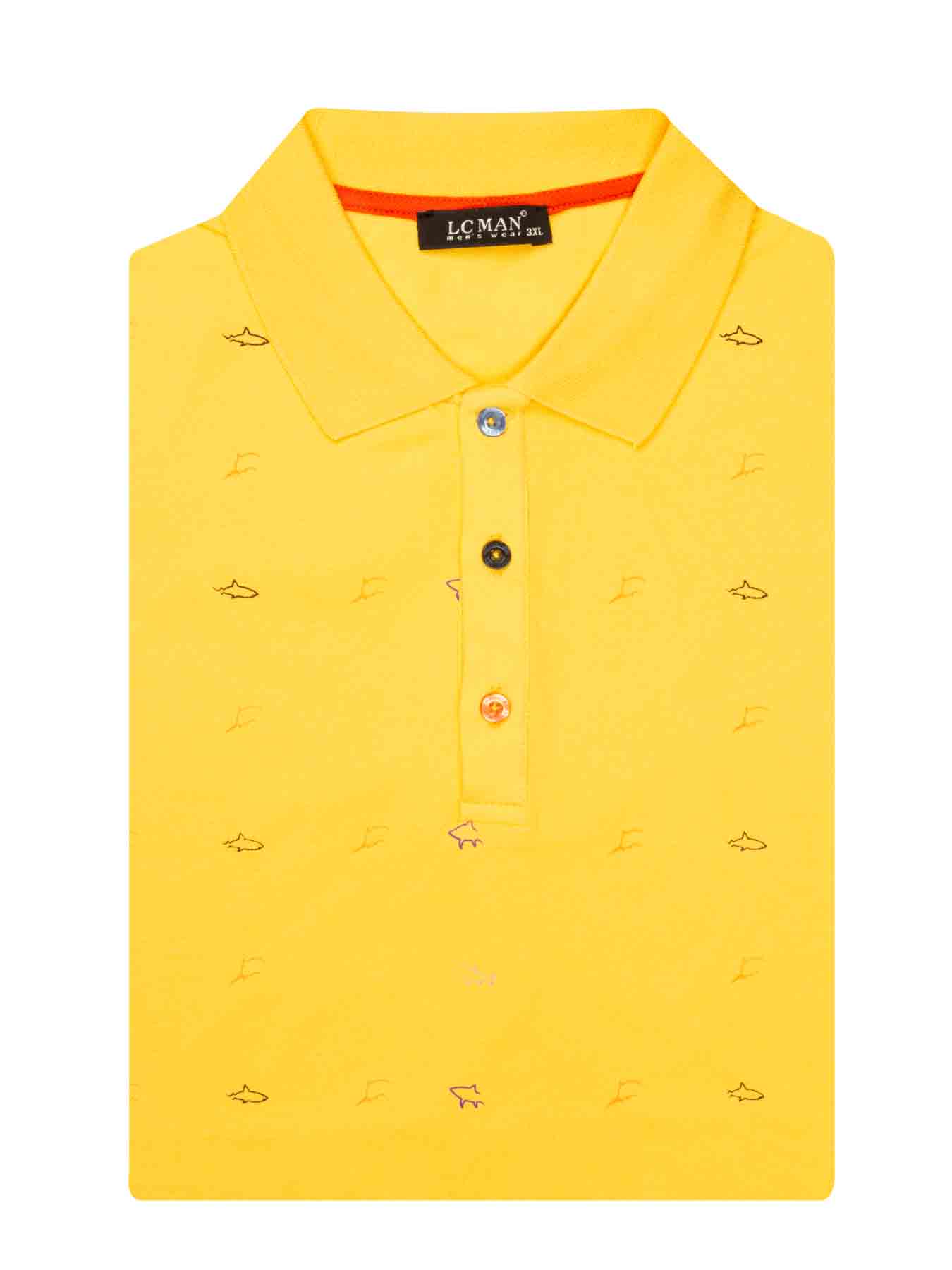 تی شرت یقه دارسه دکمه رنگی سایزبزرگ PL3402