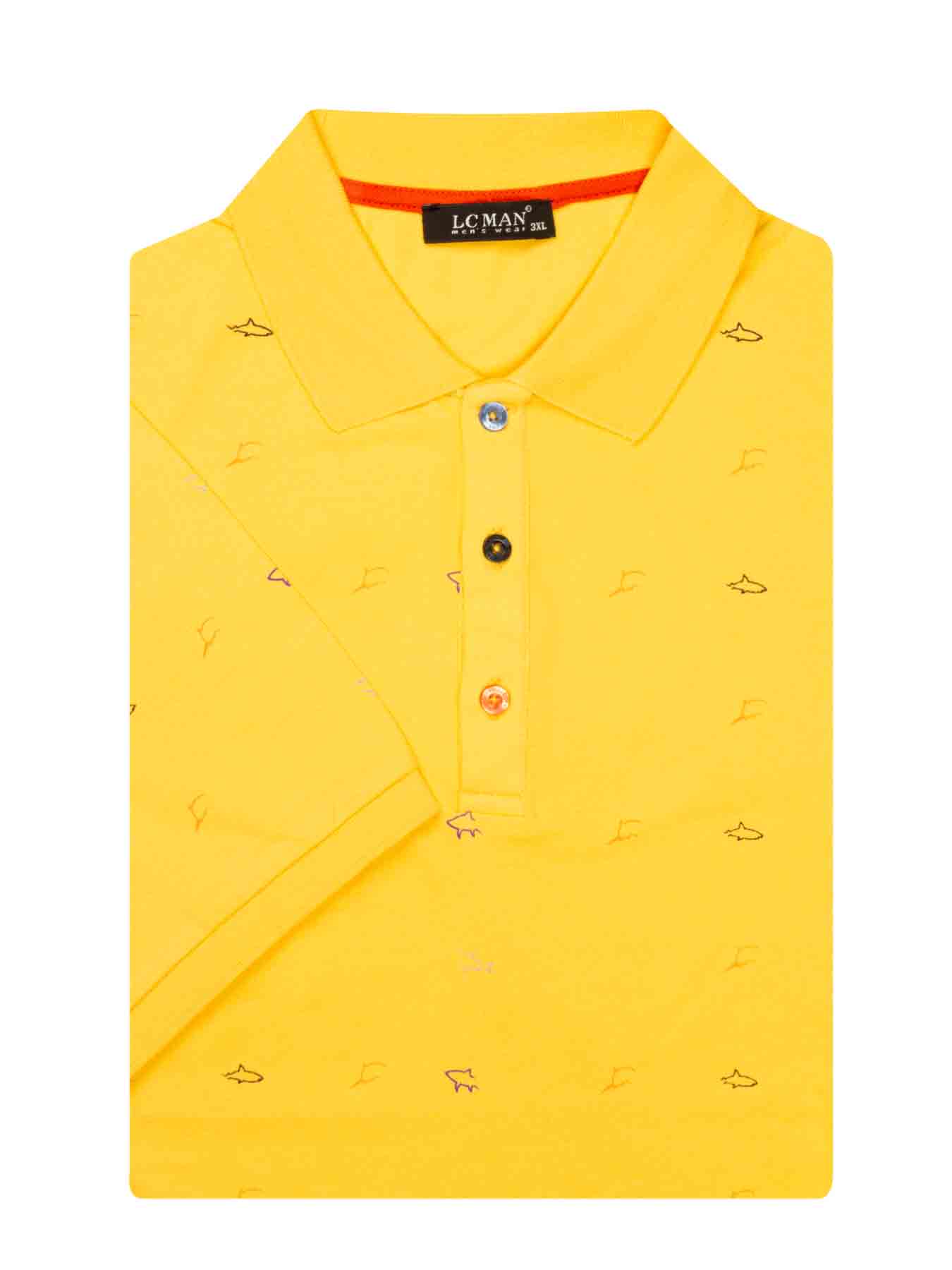 تی شرت یقه دارسه دکمه رنگی سایزبزرگ PL3402