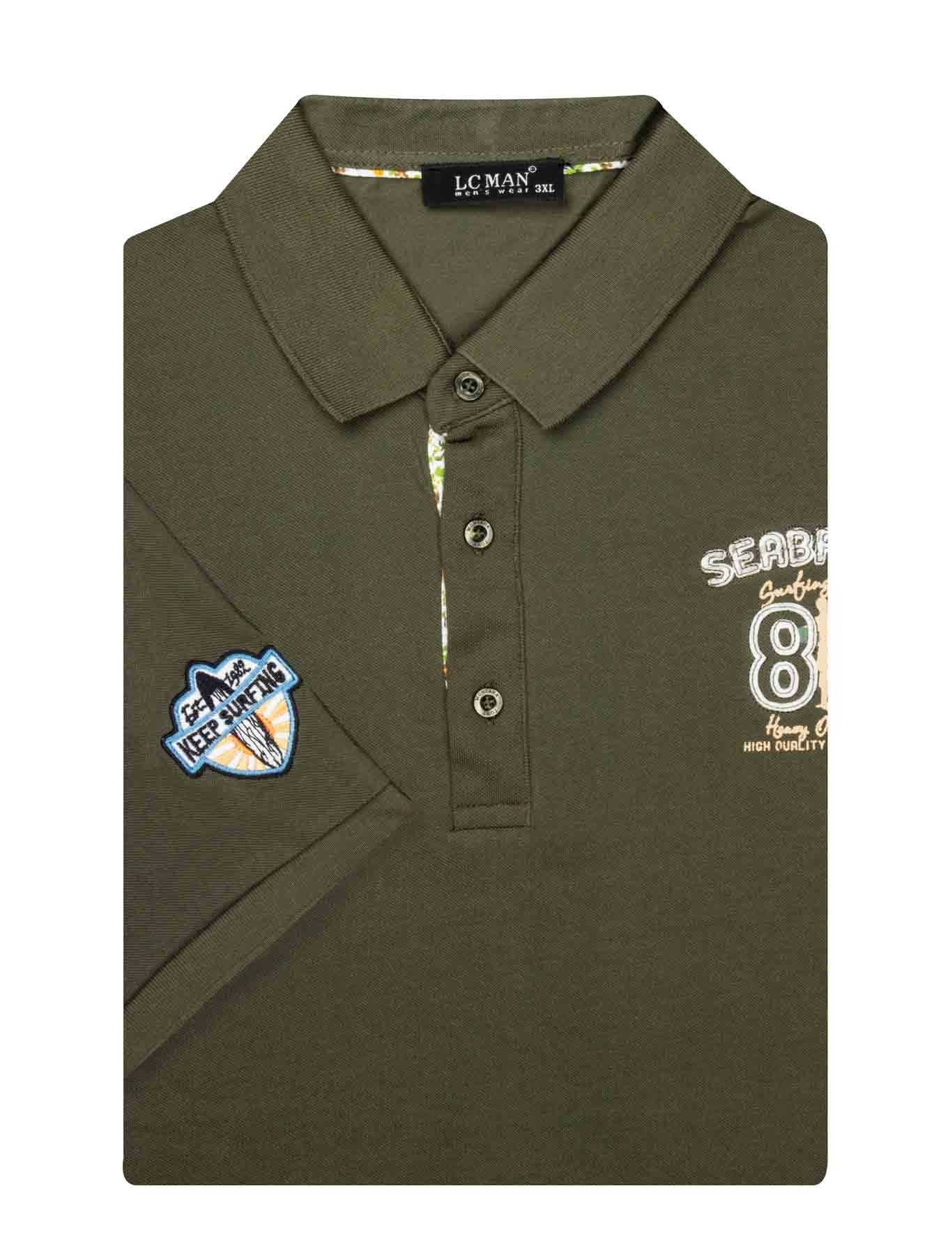 تی شرت یقه دارسه دکمه سایز بزرگ  PL2329