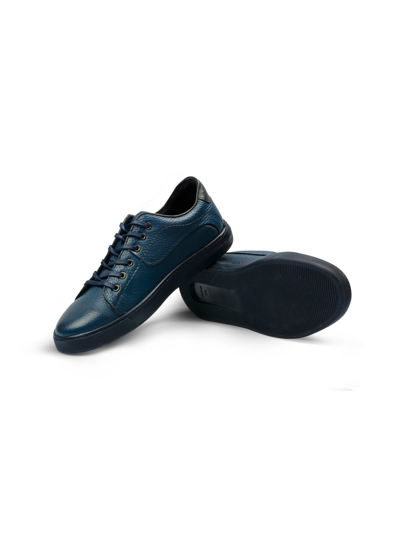 کفش چرم  بنددار سرمه ای ال سی من
