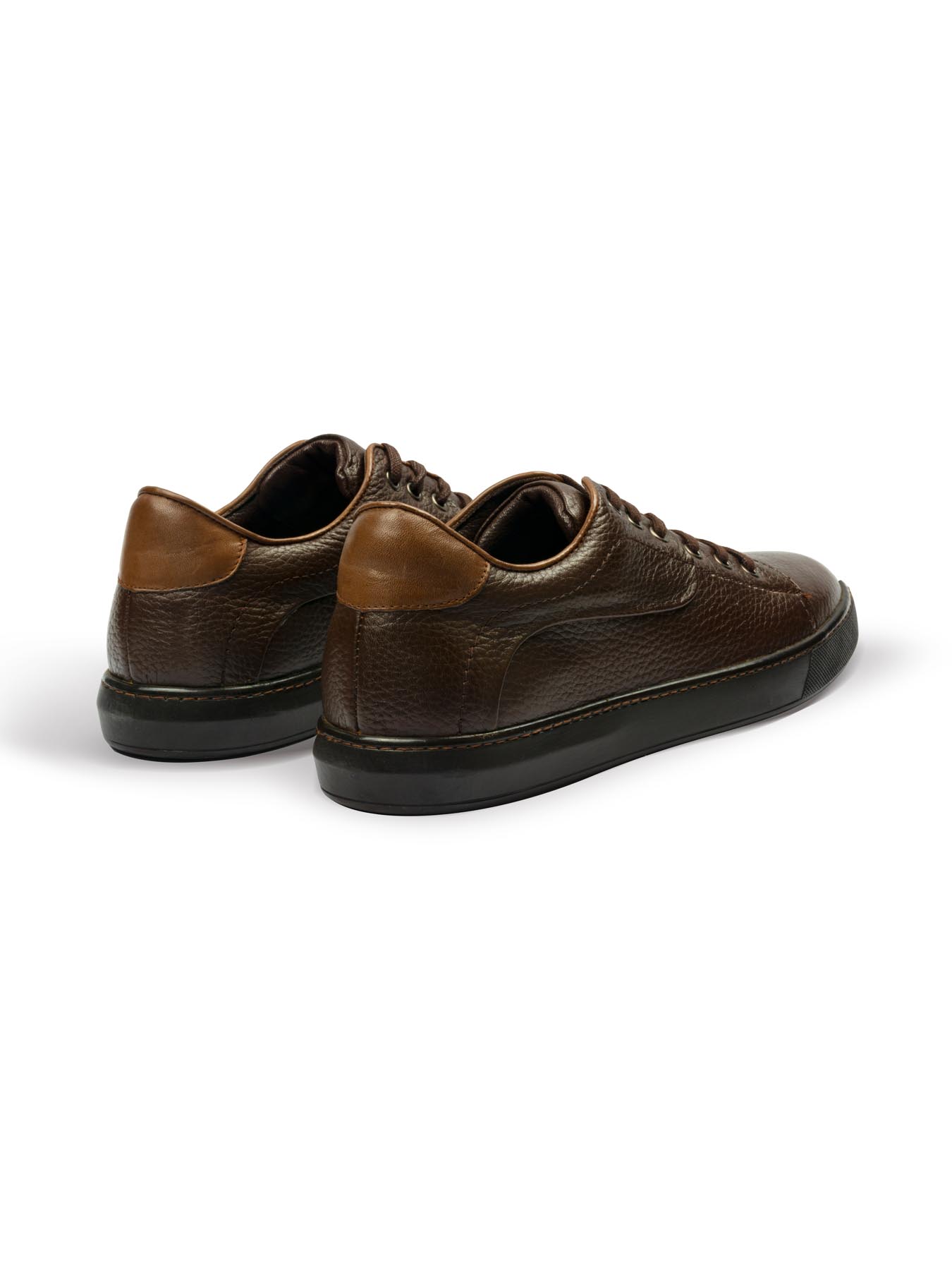 کفش چرم  بنددار قهوه ای ال سی من