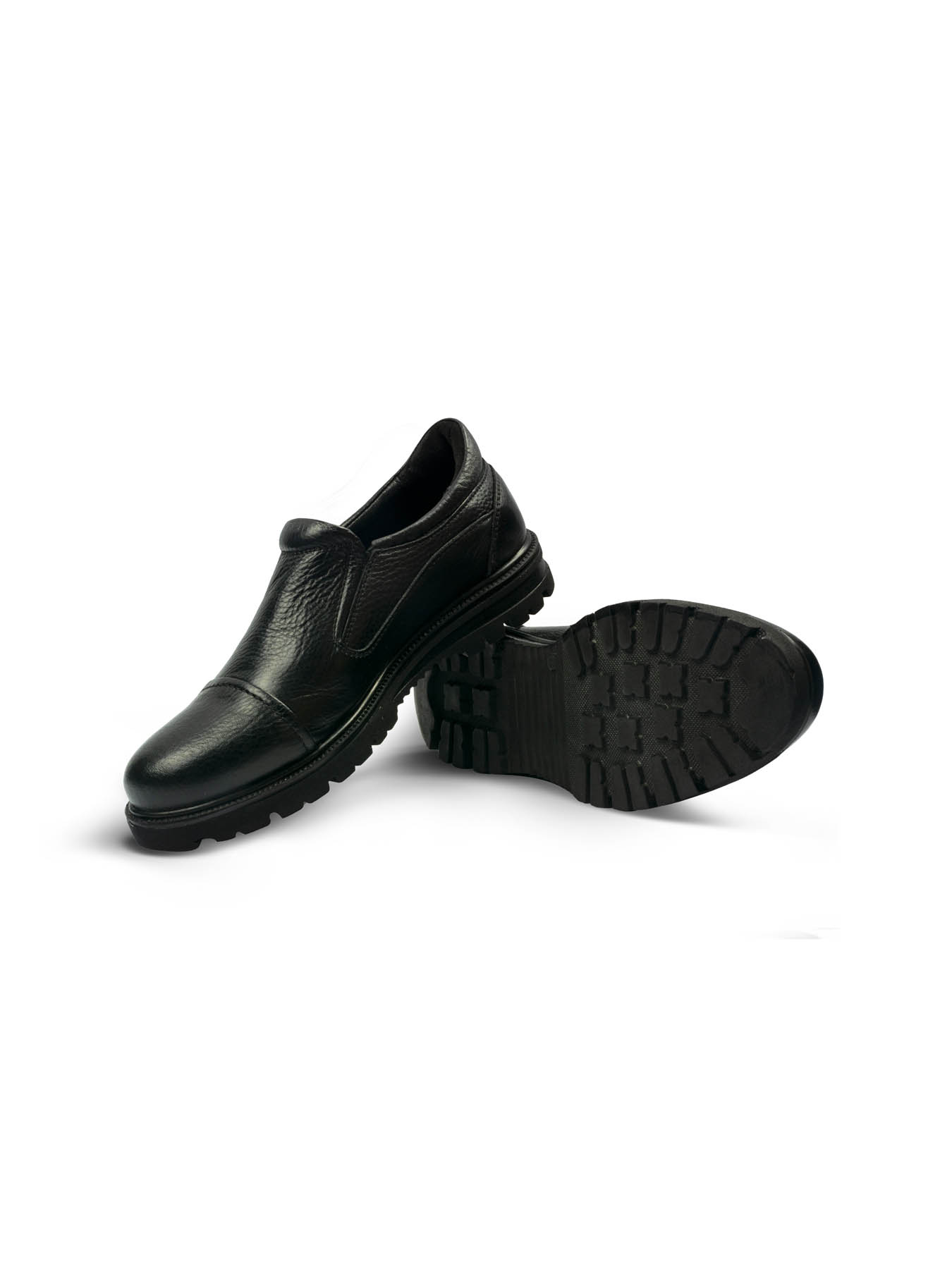 کفش چرم بدون بند مشکی ال سی من