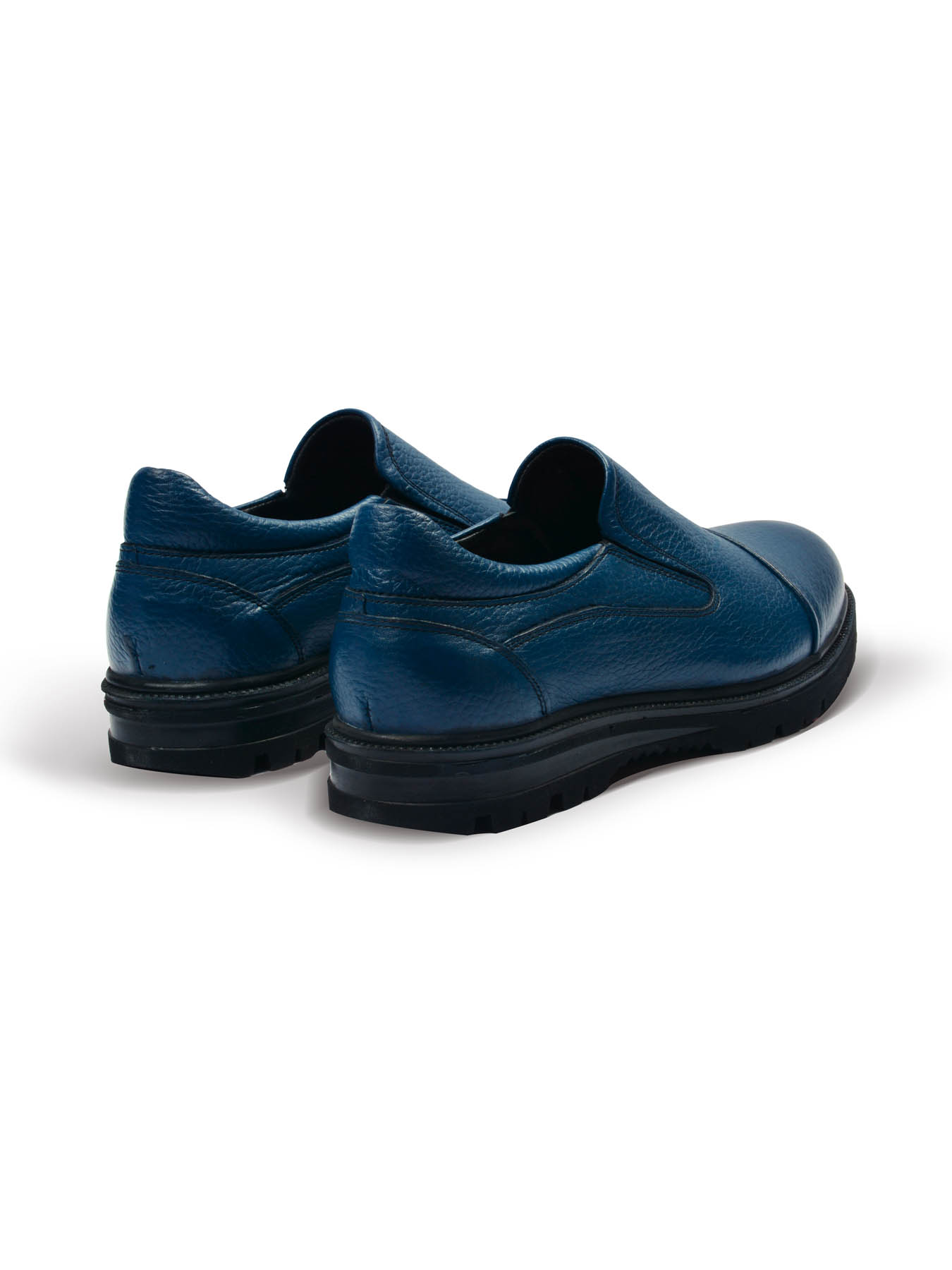 کفش چرم بدون بند سرمه ای ال سی من