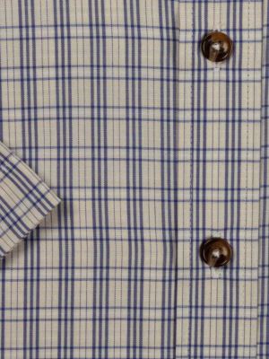 پیراهن آستین کوتاه چهارخانه کرم ال سی من 18