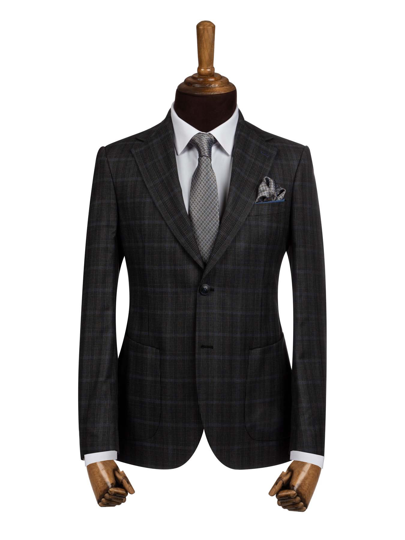 کت تک مردانه طوسی چهارخانه ال سی من 2