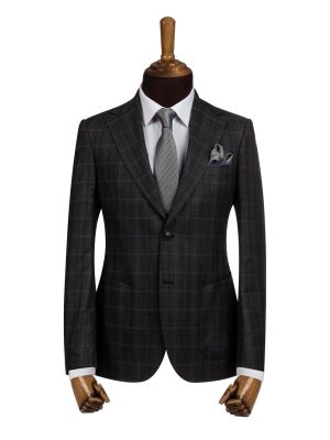 کت تک مردانه طوسی چهارخانه ال سی من 2