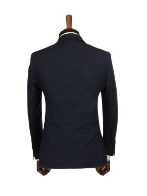 کت تک مردانه چهارخانه سرمه ای ال سی من 3