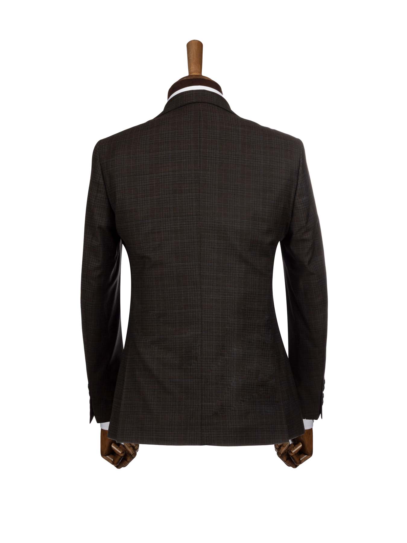 کت تک قهوه ای تیره چهارخانه ال سی من 