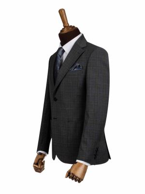 کت تک طوسی تیره چهارخانه ال سی من 