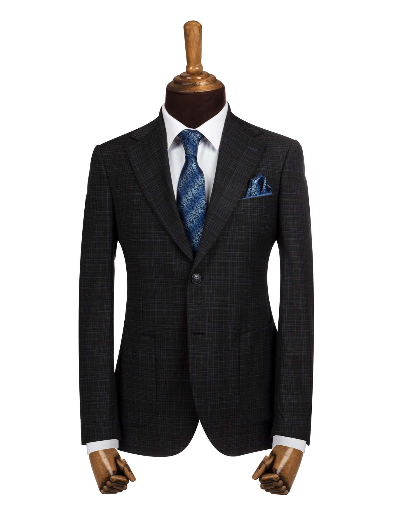 کت تک مردانه چهارخانه مشکی ال سی من 5