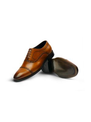 کفش چرم بنددارطرح دار 13103