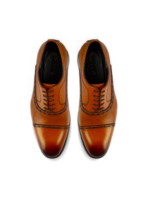 کفش چرم بنددارطرح دار 13103