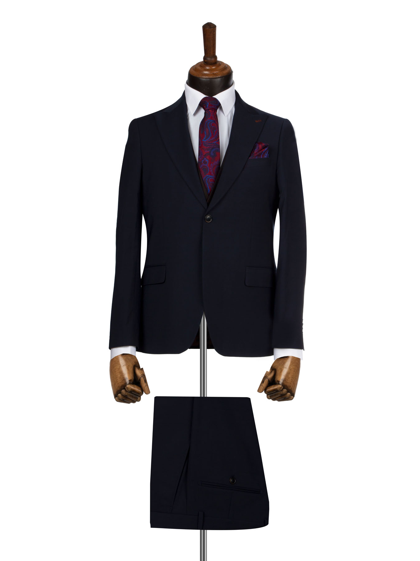 کت و شلوار و ژیله ساده سرمه ای ال سی من 