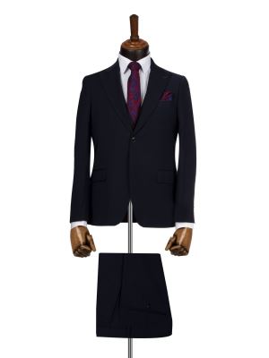 کت و شلوار و ژیله ساده سرمه ای ال سی من 