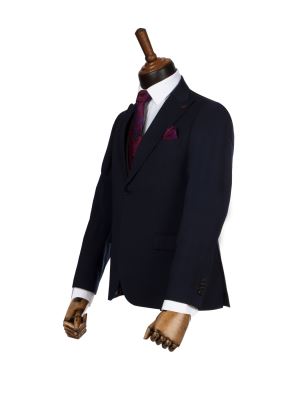 کت و شلوار و ژیله ساده سرمه ای ال سی من 