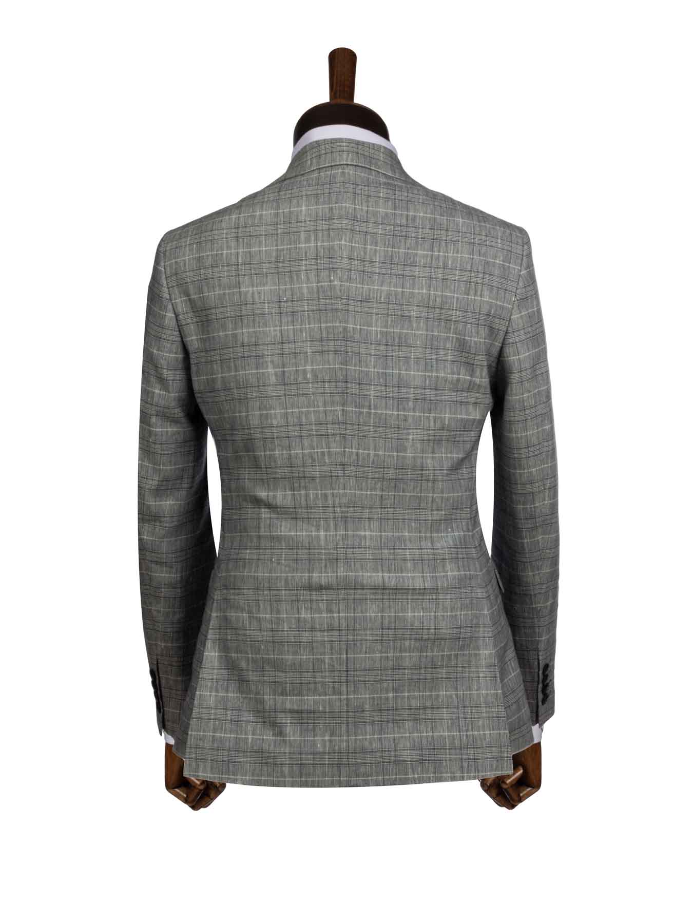 کت و شلوار و ژیله چهارخانه طوسی ال سی من 6