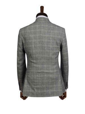 کت و شلوار و ژیله چهارخانه طوسی ال سی من 6