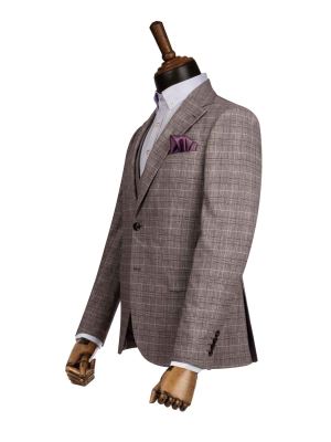 کت و شلوار و ژیله قرمز چهارخانه