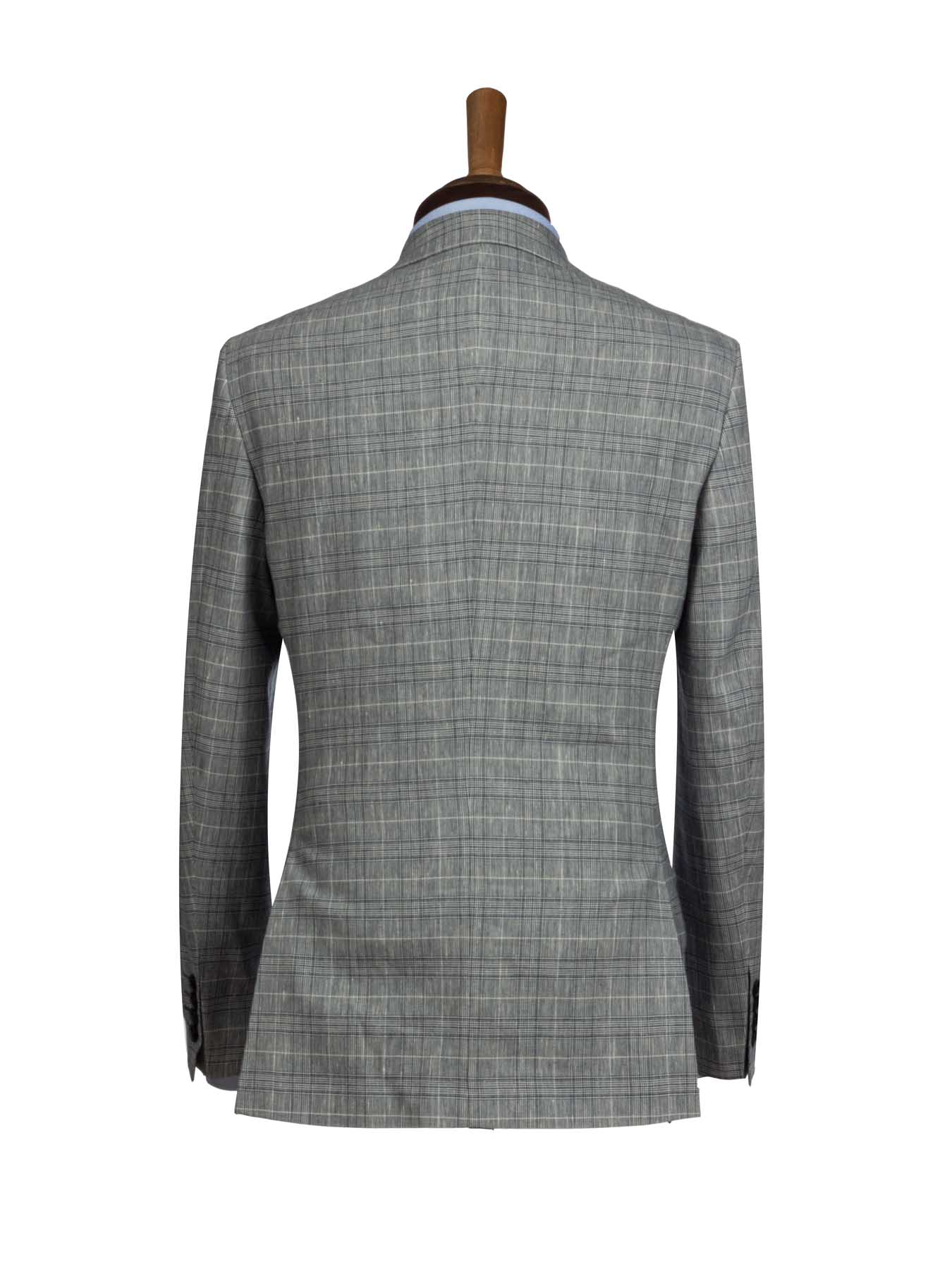 کت و شلوار و ژیله چهارخانه طوسی ال سی من 4