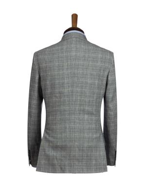 کت و شلوار و ژیله چهارخانه طوسی ال سی من 4