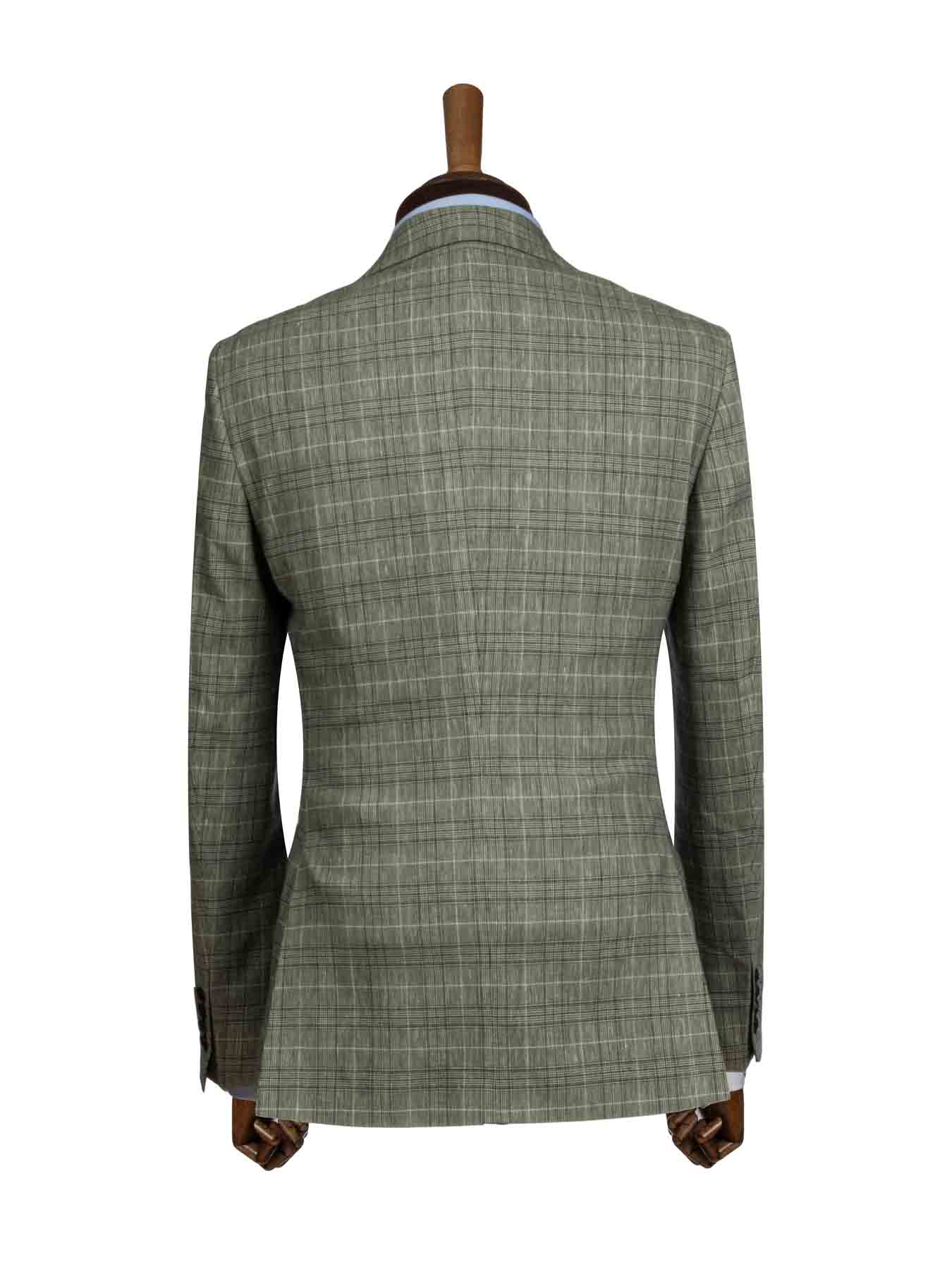 کت و شلوار و ژیله سبز چهارخانه ال سی من 3