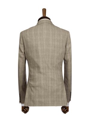 کت و شلوار و ژیله کرم چهارخانه ال سی من 6