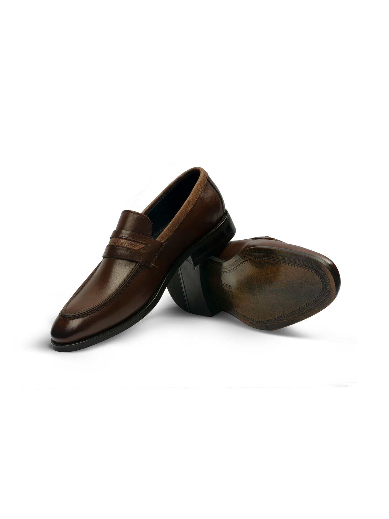 کفش چرم کلاسیک بدون بند طرح ساعتی 13202